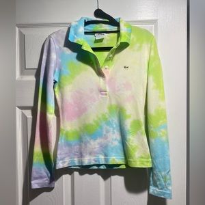 Lacoste Long Sleeve Tie Dye Polo
